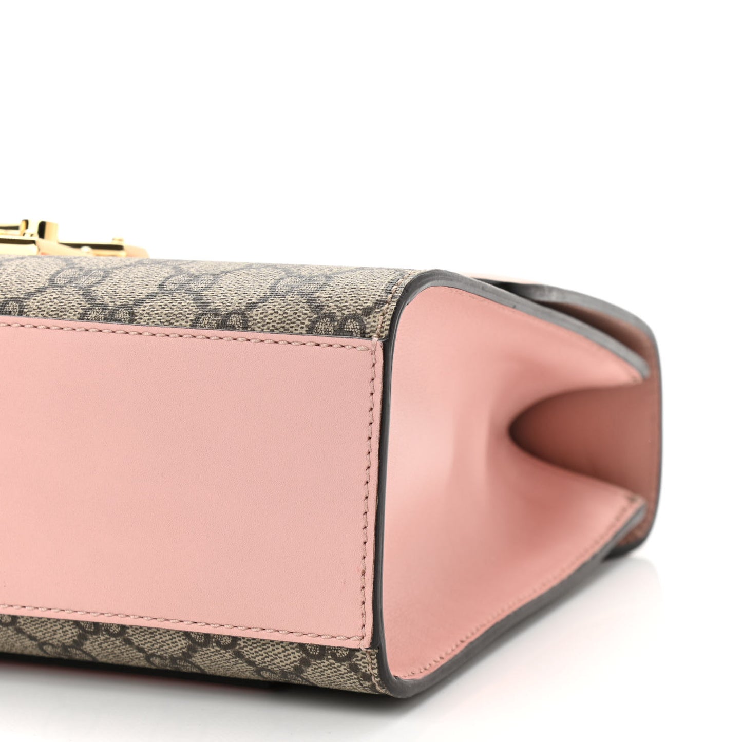 GG Supreme Monogram Calfskin Medium Padlock Shoulder Bag Beige Perfect Pink