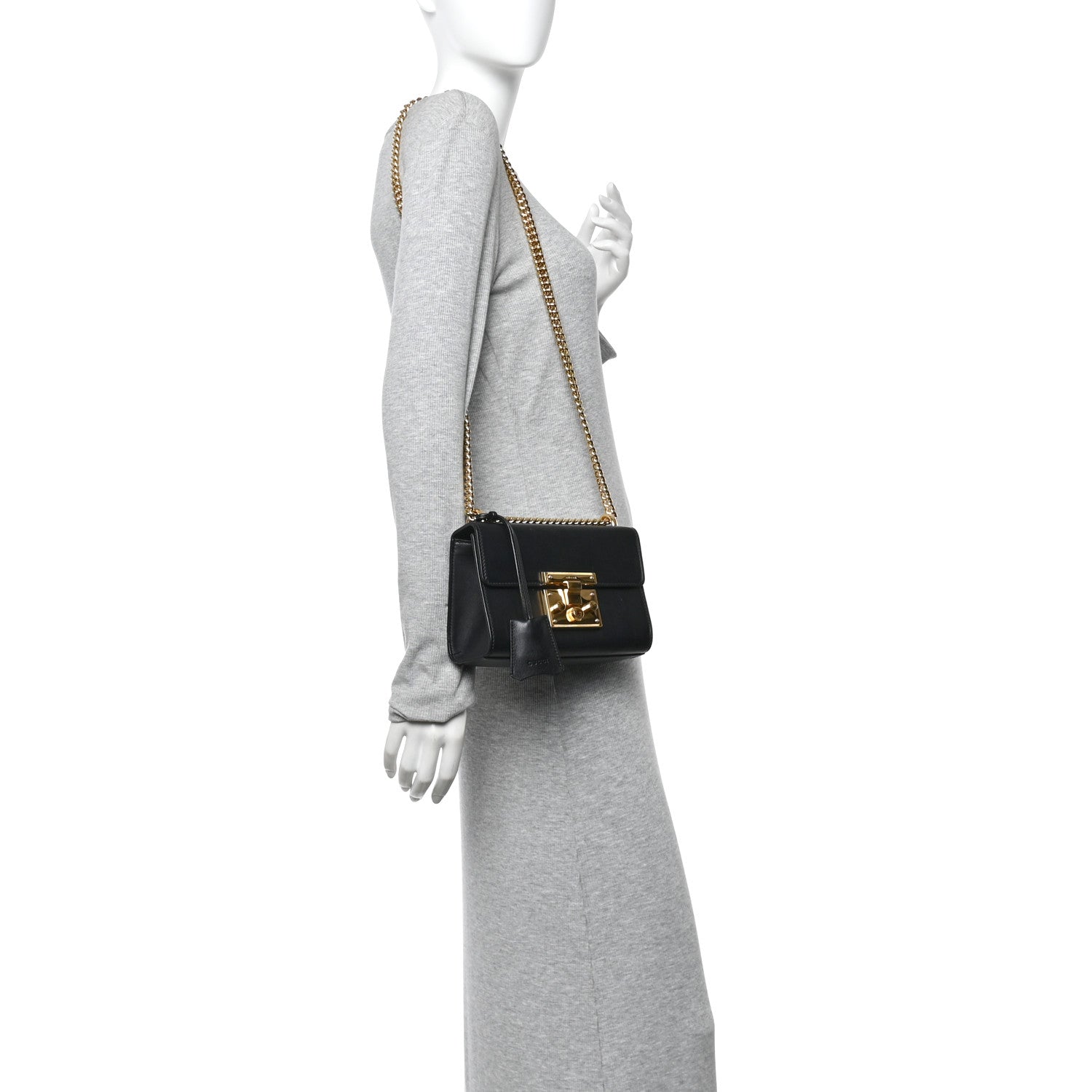 Gucci Calfskin Small Padlock Shoulder Bag Black 2 of 13