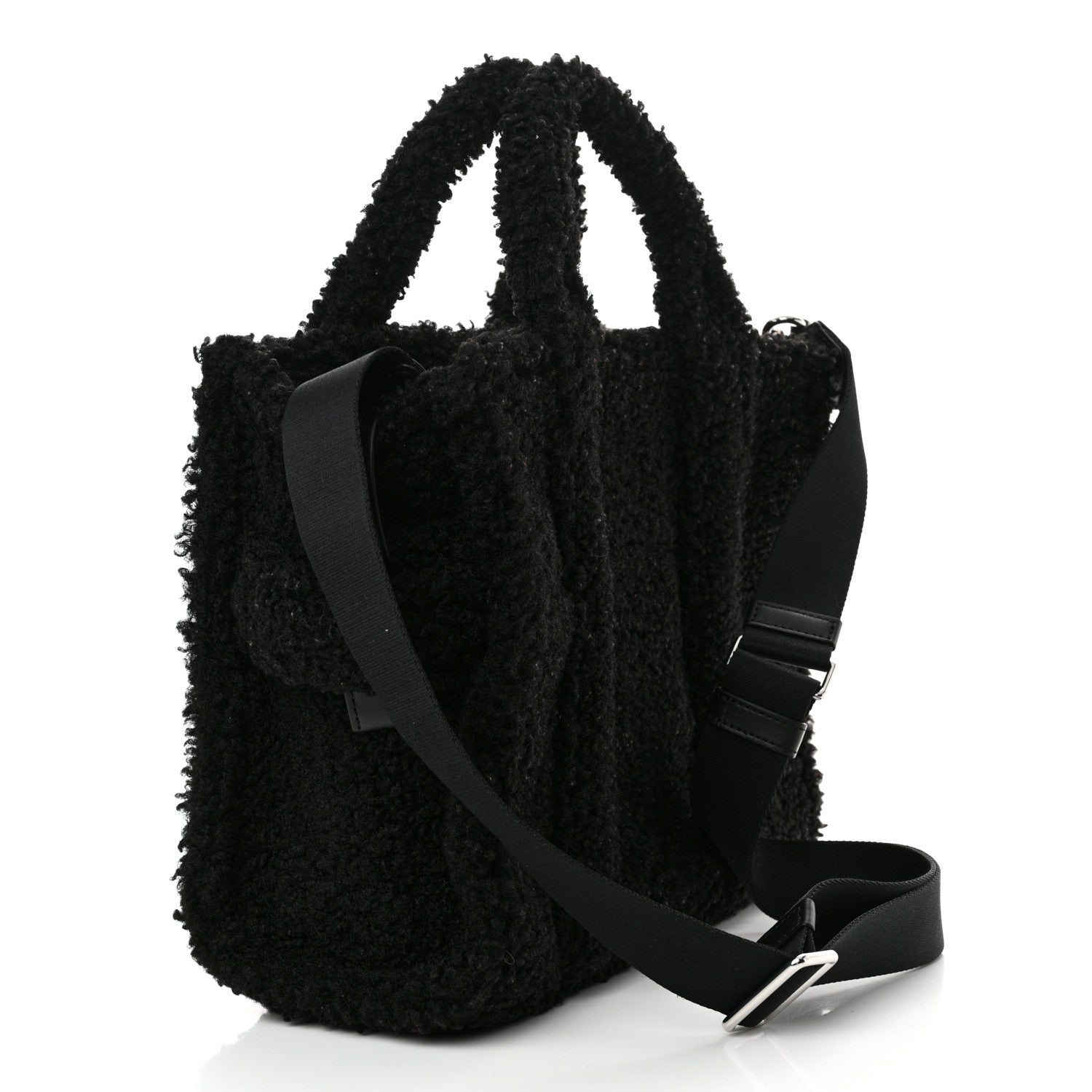 Marc Jacobs Polyester Cotton Medium The Teddy Traveler Tote Bag Black 3 of 10