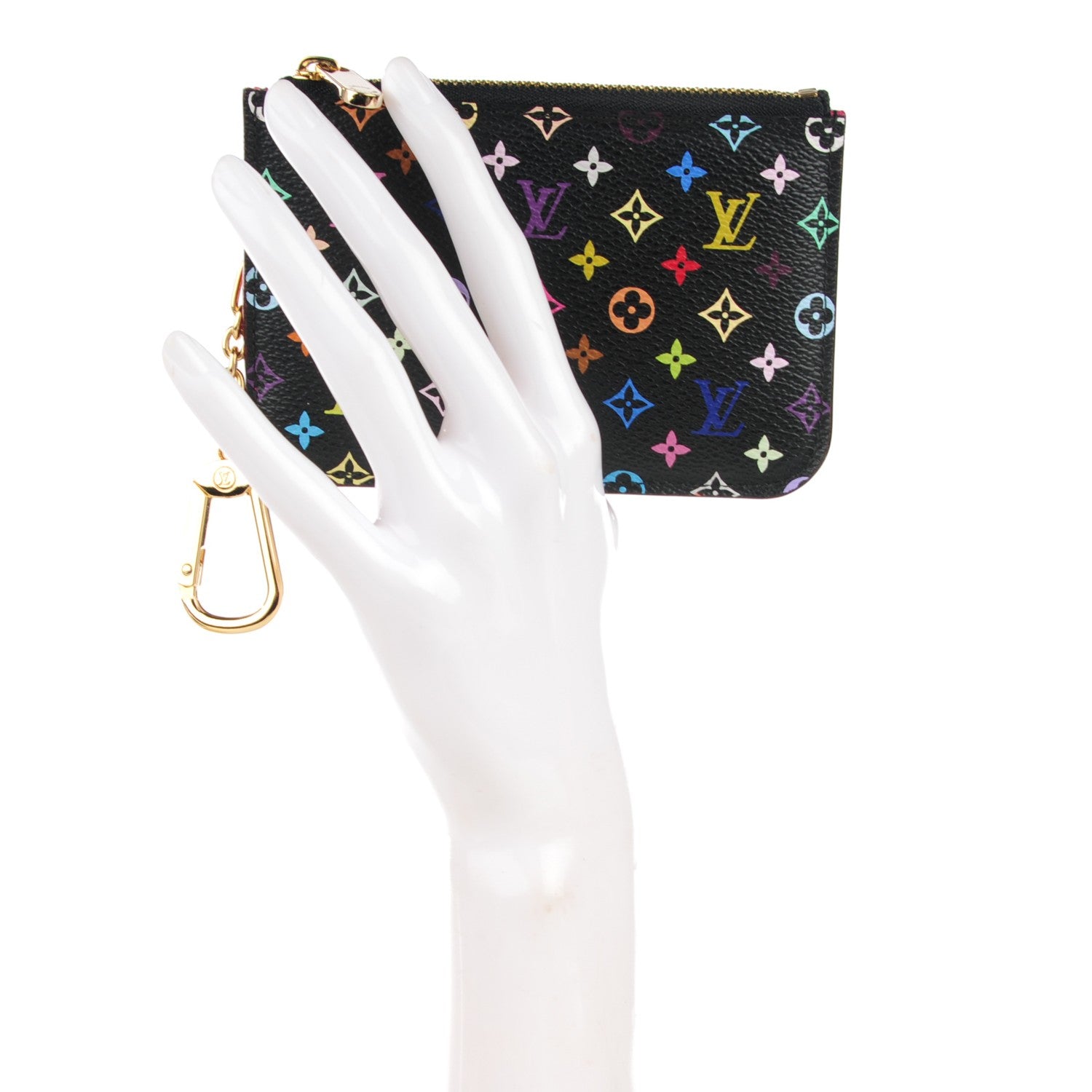 Louis Vuitton Monogram Multicolor Key Pouch Black Grenade 2 of 7