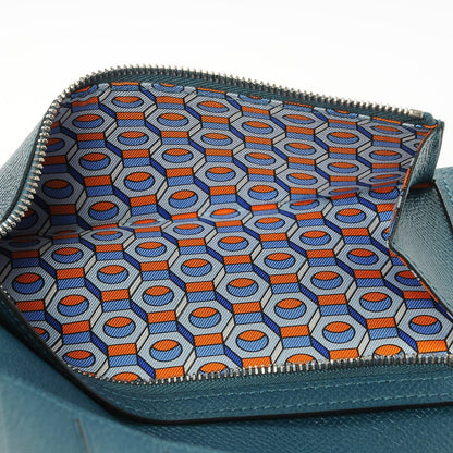 Hermes Epsom Citizen Twill Long Combined Wallet Colvert Orange Ciel 7 of 9