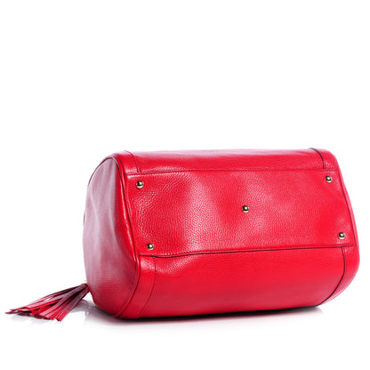Gucci Pebbled Calfskin Medium Soho Boston Red 4 of 8
