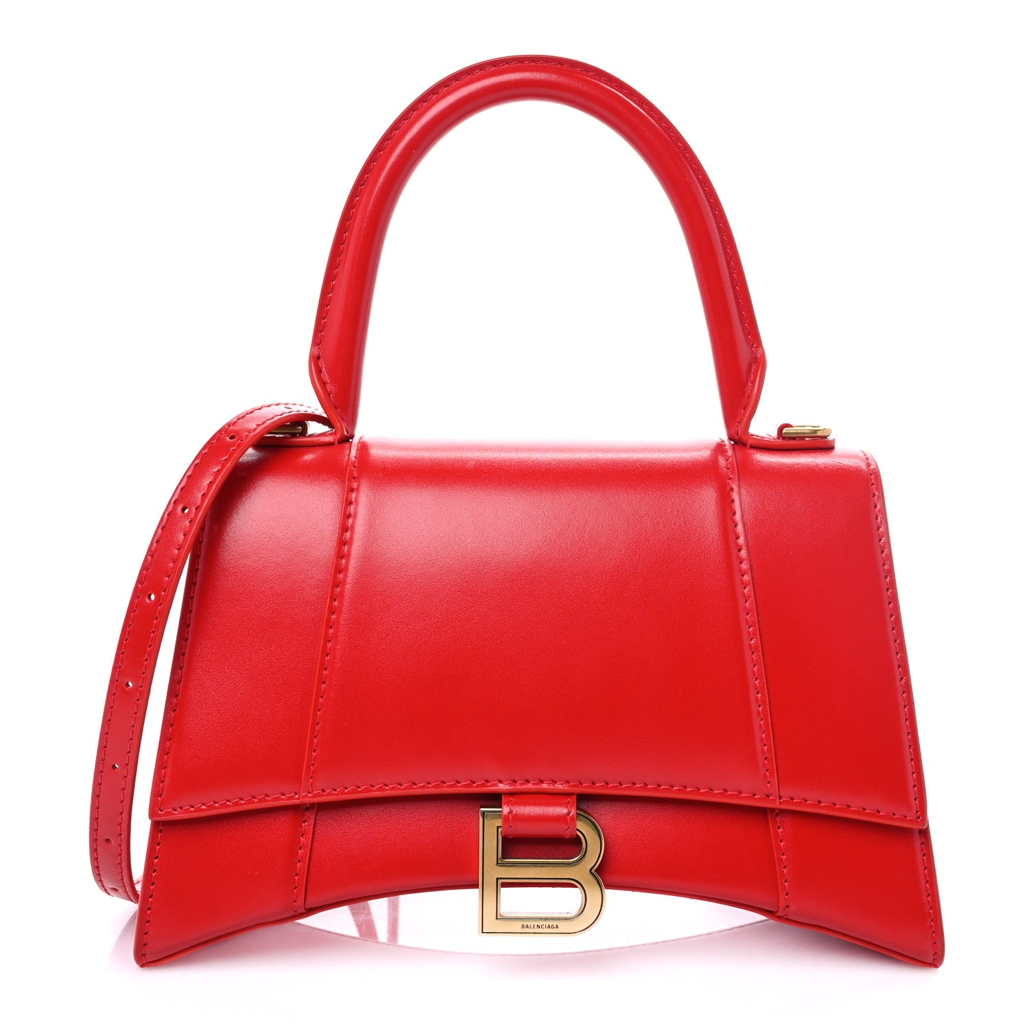 Balenciaga Shiny Box Calfskin Small Hourglass Top Handle Bag Bright Red 1 of 6