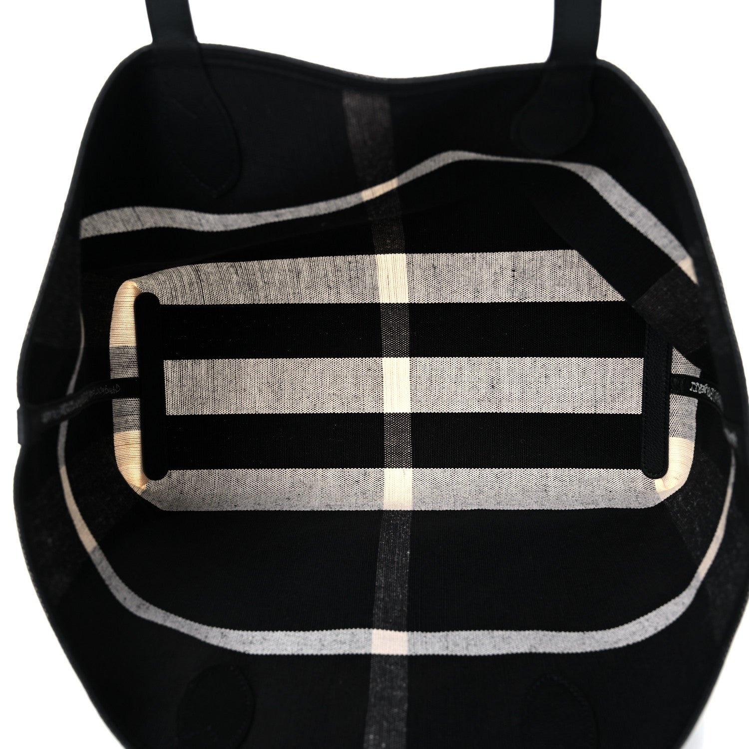 Burberry Coated Canvas Mega Check Large Reversible Doodle Tote Black White 4 of 17