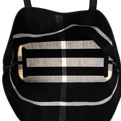 Burberry Coated Canvas Mega Check Large Reversible Doodle Tote Black White 4 of 17