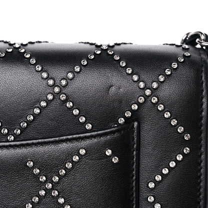 Chanel Lambskin Crystal Quilted Wallet On Chain WOC Black 15 of 15
