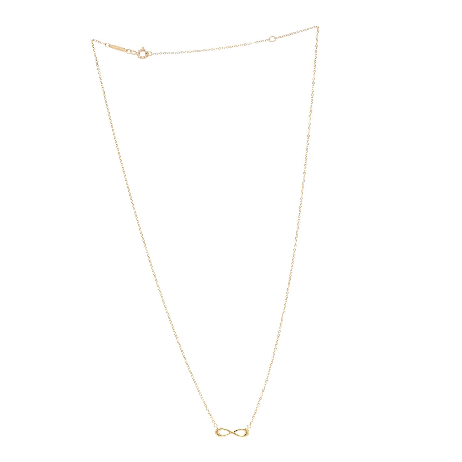 Tiffany 18K Yellow Gold Infinity Pendant Necklace 3 of 6