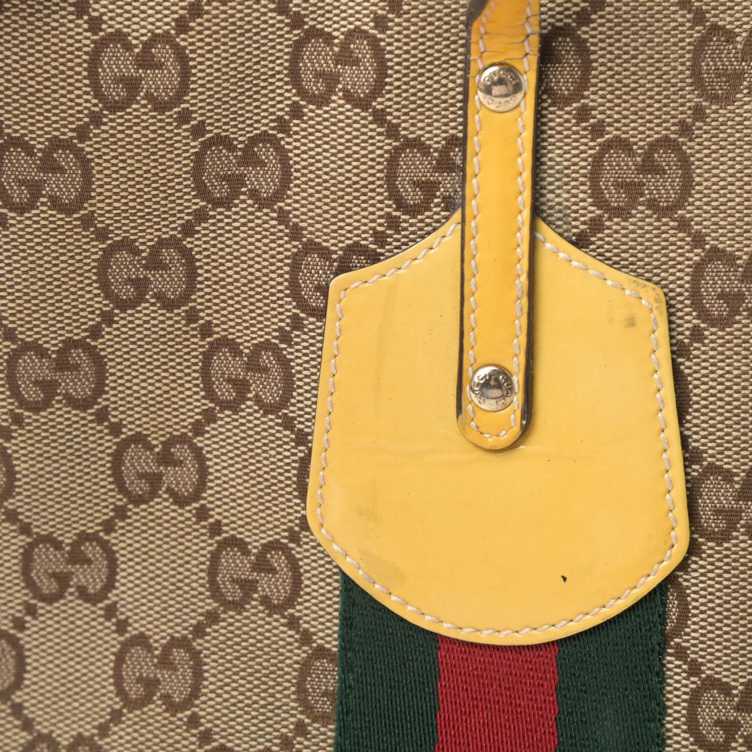 Gucci Monogram Web Medium Jolie Tote Yellow 17 of 17