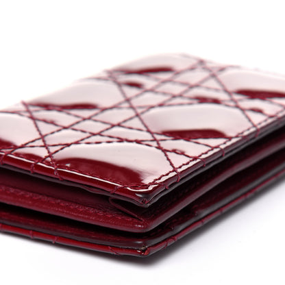 Christian Dior Patent Cannage Small Lady Dior Flap Card Holder Scarlet 11 of 13