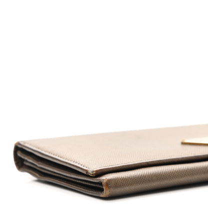 Prada Metallic Saffiano Continental Flap Wallet Bronze 8 of 15