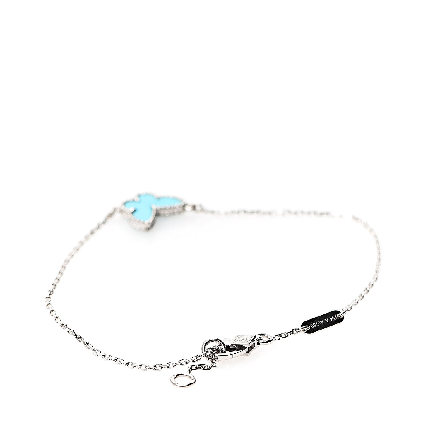 18K White Gold Turquoise Sweet Alhambra Butterfly Bracelet