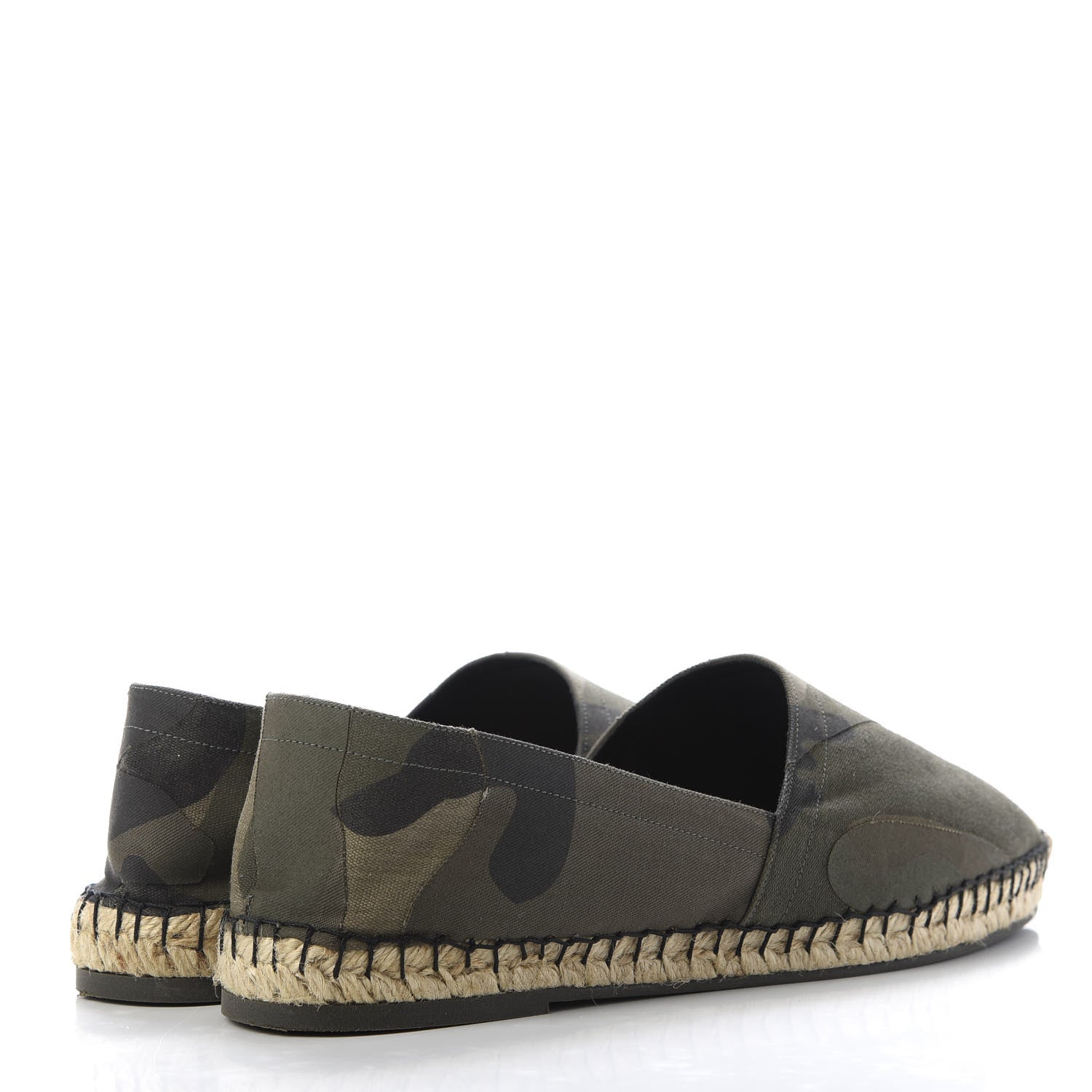 Valentino Garavani Canvas Camouflage Espadrille Flats 40 Army Green 4 of 9