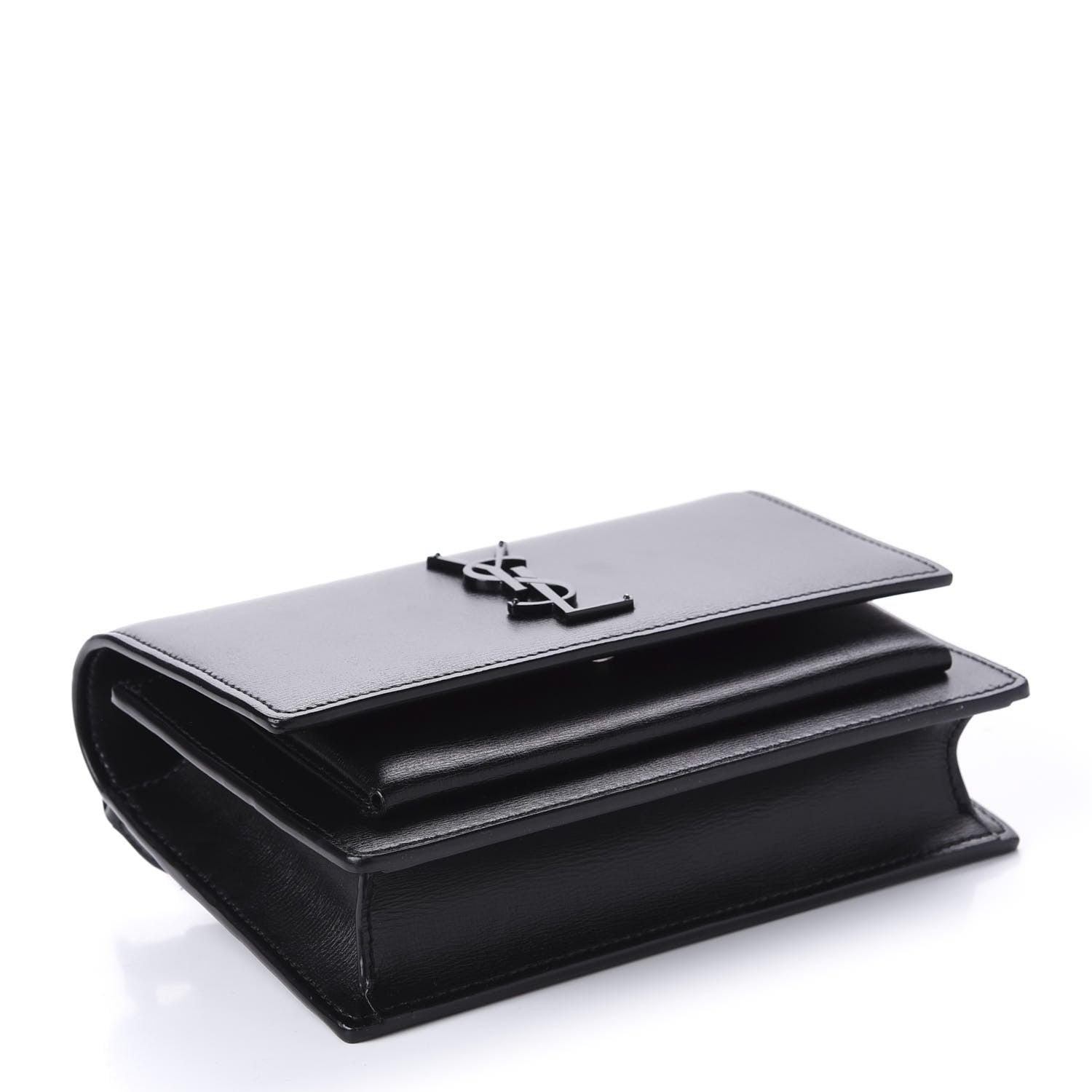 Saint Laurent Calfskin Monogram Sunset Chain Wallet Black 4 of 9