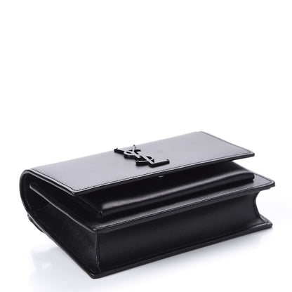 Saint Laurent Calfskin Monogram Sunset Chain Wallet Black 4 of 9