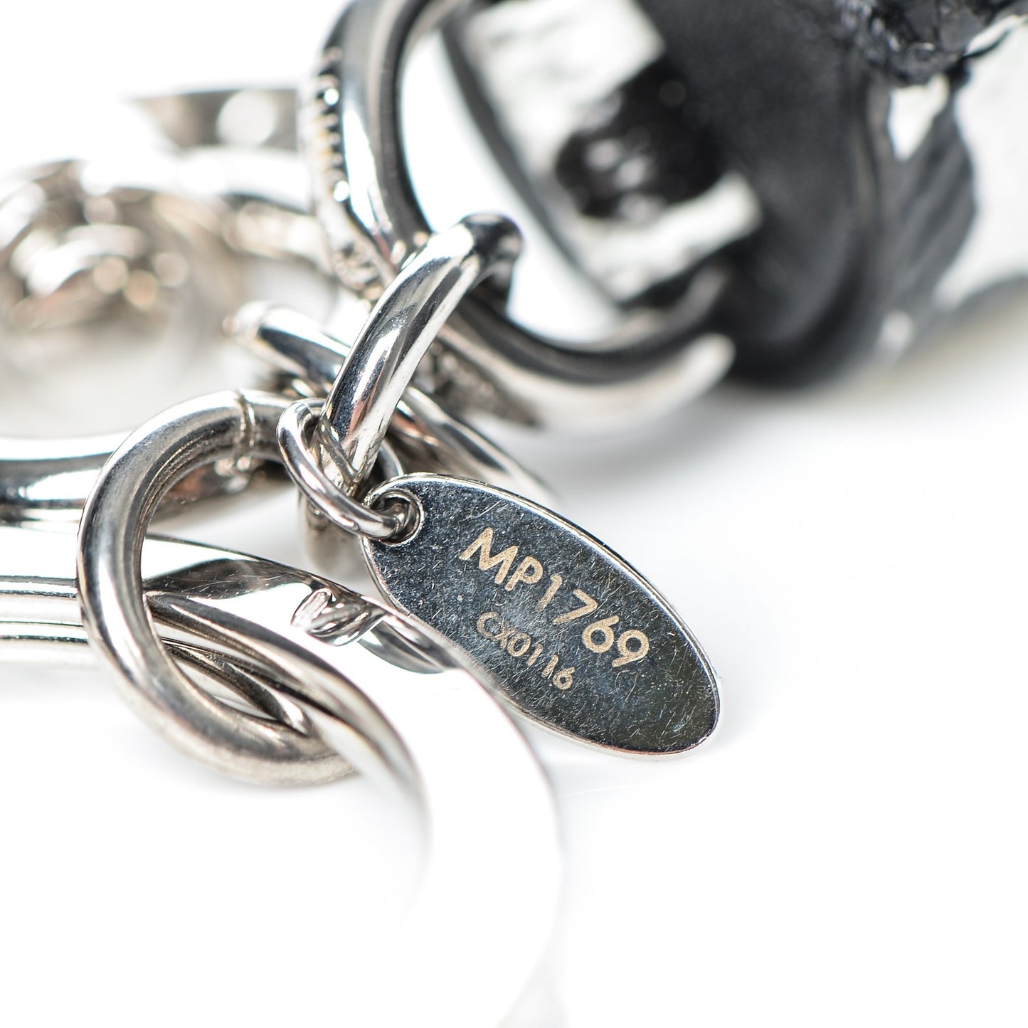 Monogram Tassel Bag Charm White