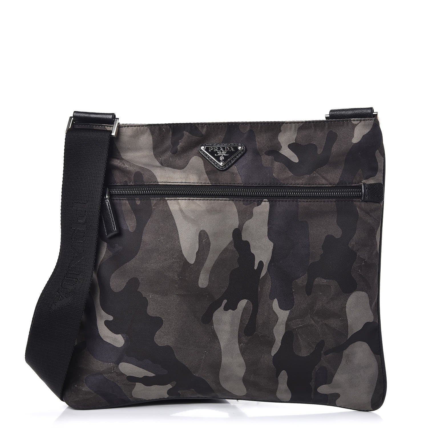 Prada Tessuto Nylon Camouflage Flat Messenger Fumo 1 of 10