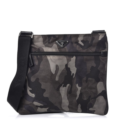 Prada Tessuto Nylon Camouflage Flat Messenger Fumo 1 of 10