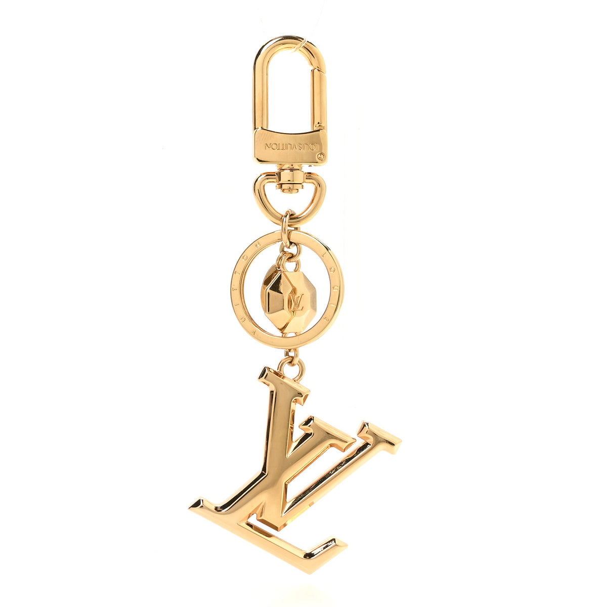 Louis Vuitton LV Facettes Bag Charm Key Holder Gold 1 of 5