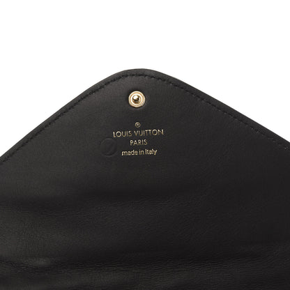 Louis Vuitton Calfskin Love Lock New Wave Long Wallet Black 6 of 7