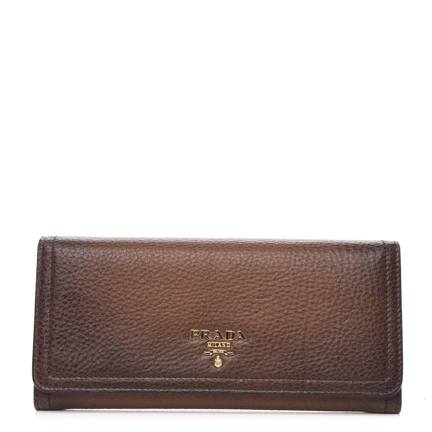 Prada Cervo Antic Metal Continental Wallet Nocciolo 1 of 7