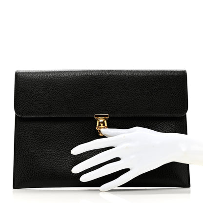 Alexander McQueen Calfskin Skull Envelope Clutch Black 3 of 7