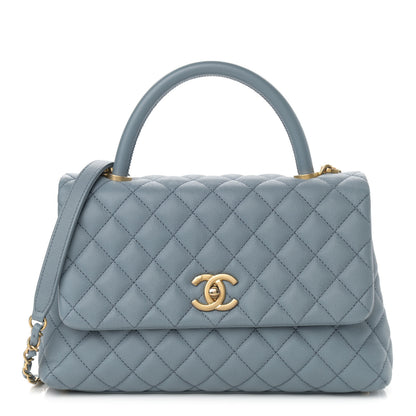 Chanel Caviar Quilted Small Coco Handle Flap Light Blue 1 of 11