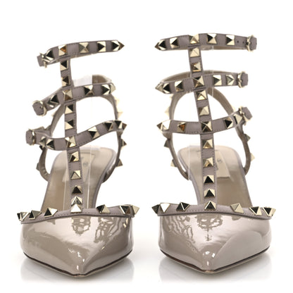 Valentino Garavani Patent Rockstud Ankle Strap 65mm Pumps 37.5 Poudre 3 of 14
