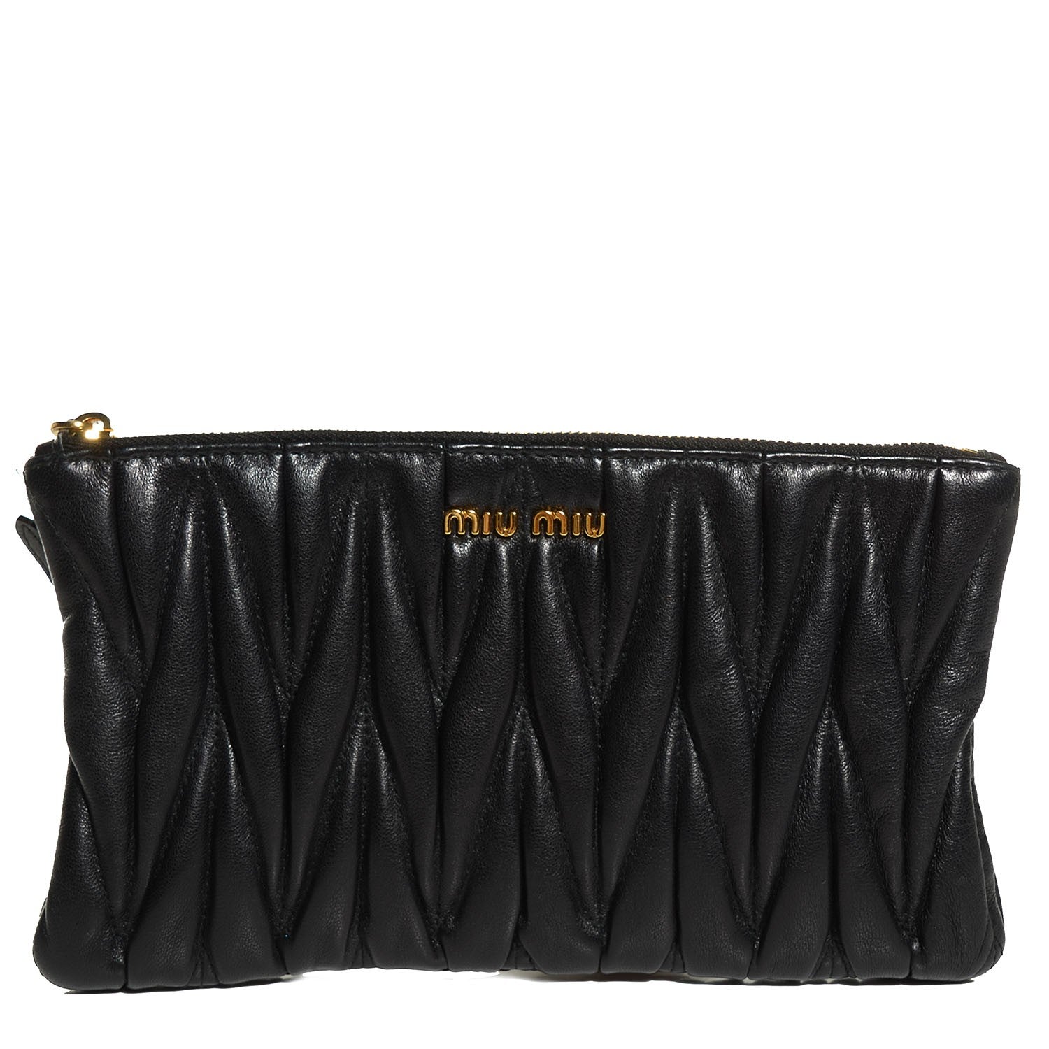 Miu Miu Leather Matelasse Lux Clutch Black 1 of 8