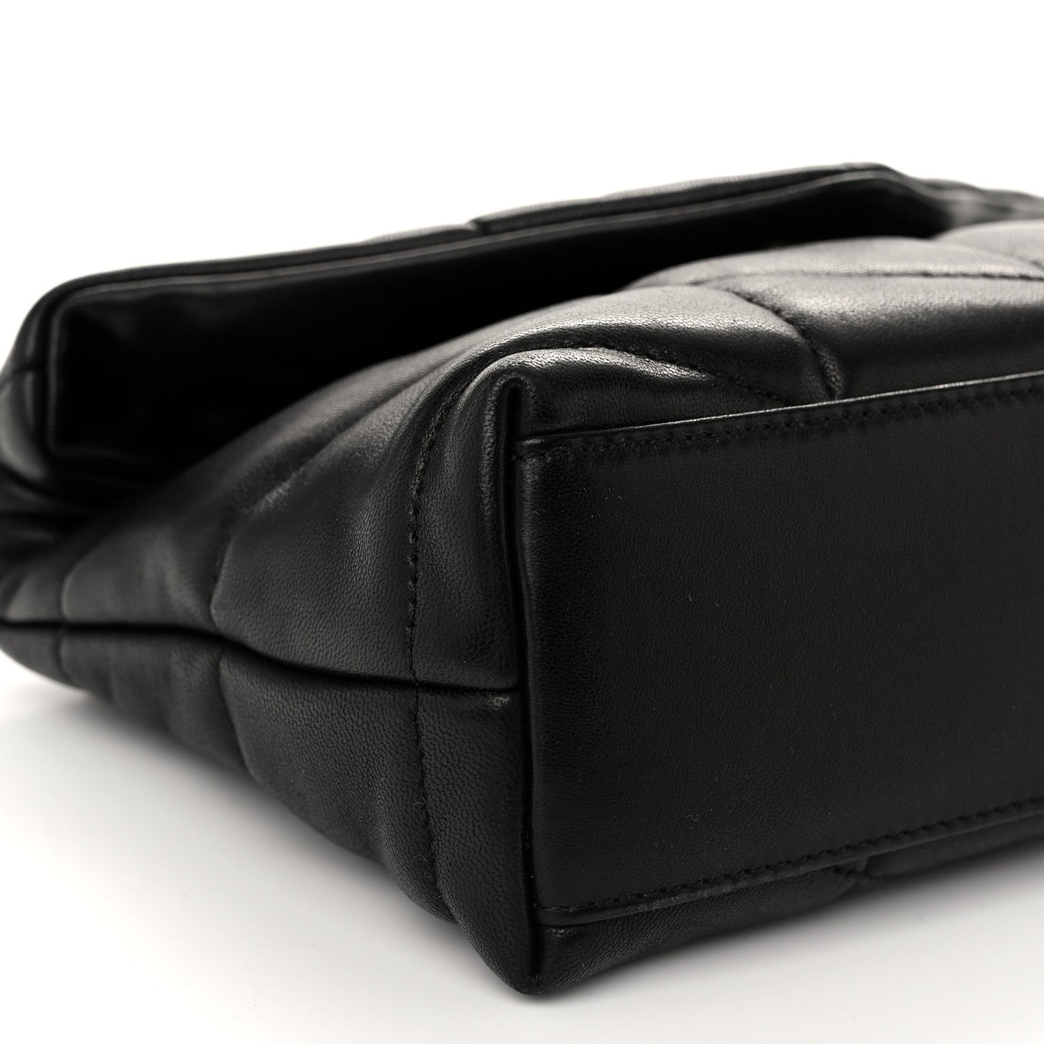 Saint Laurent Lambskin Quilted Toy Loulou Puffer Monogram Chain Satchel Black 10 of 11