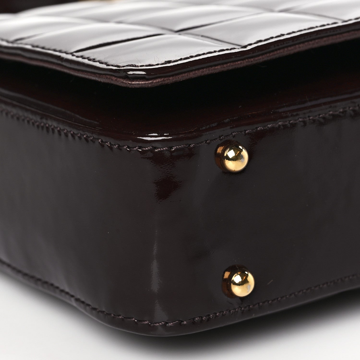 Chanel Patent Chocolate Bar Quilted CC Flap Burgundy 7 of 10