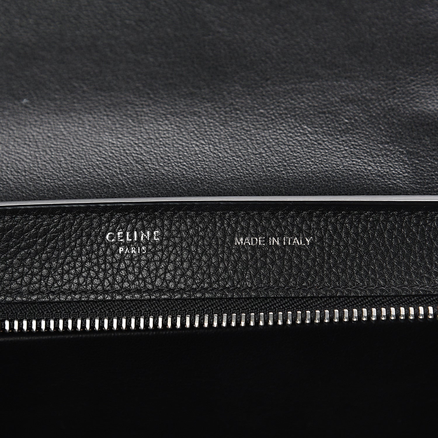 Celine Drummed Calfskin Suede Small Trapeze Black 5 of 7