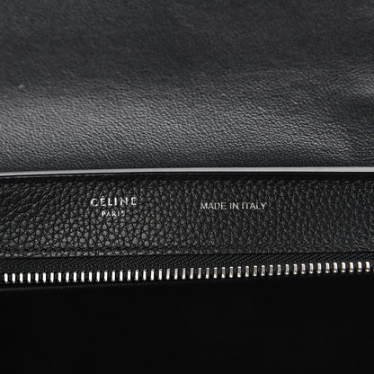 Celine Drummed Calfskin Suede Small Trapeze Black 5 of 7