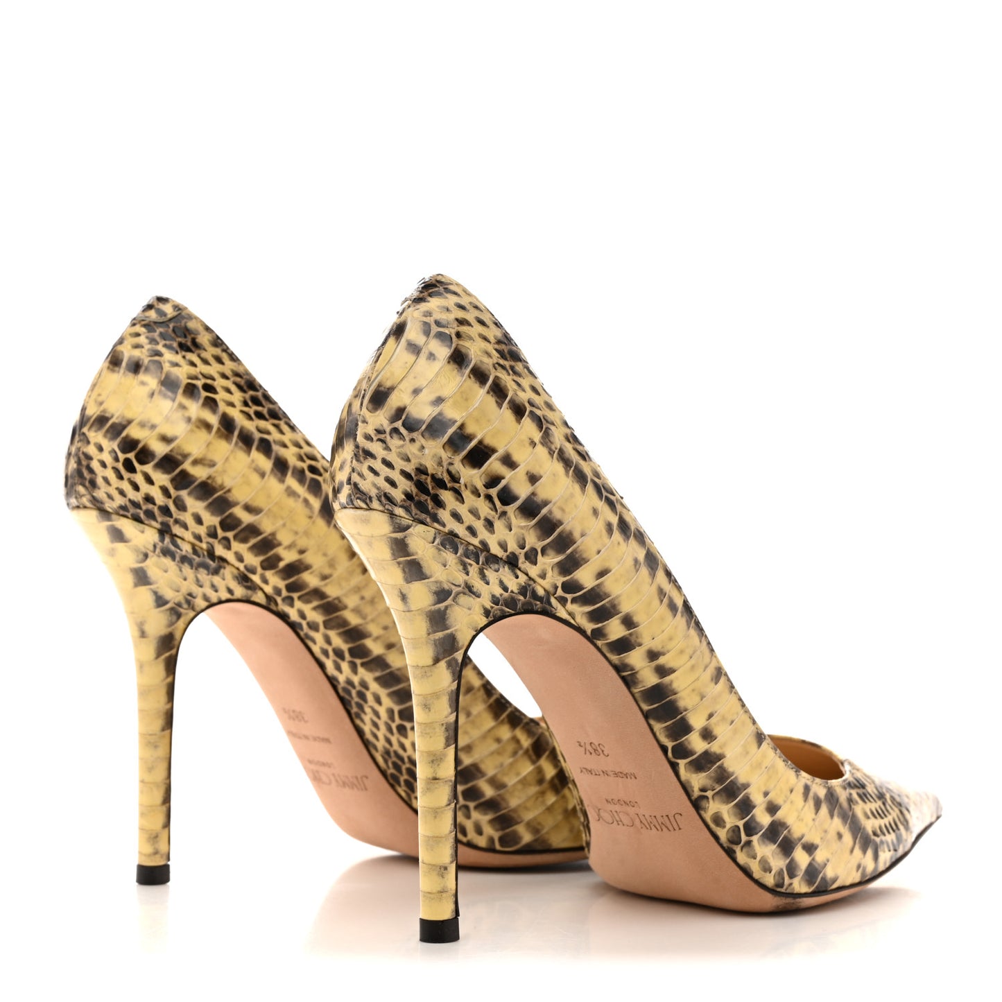 Glossy Panelled Elaphe Abel Pumps 38.5 Buttercup