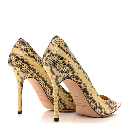 Jimmy Choo Glossy Panelled Elaphe Abel Pumps 38.5 Buttercup 5 of 12