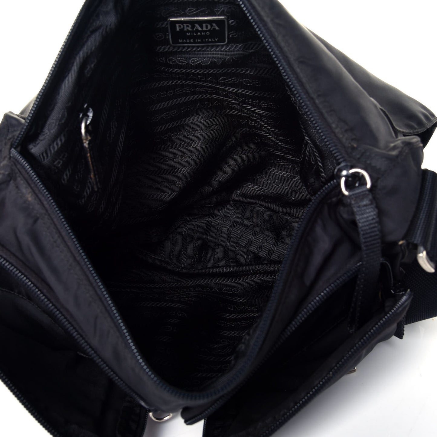 Nylon Vela Messenger Bag Black