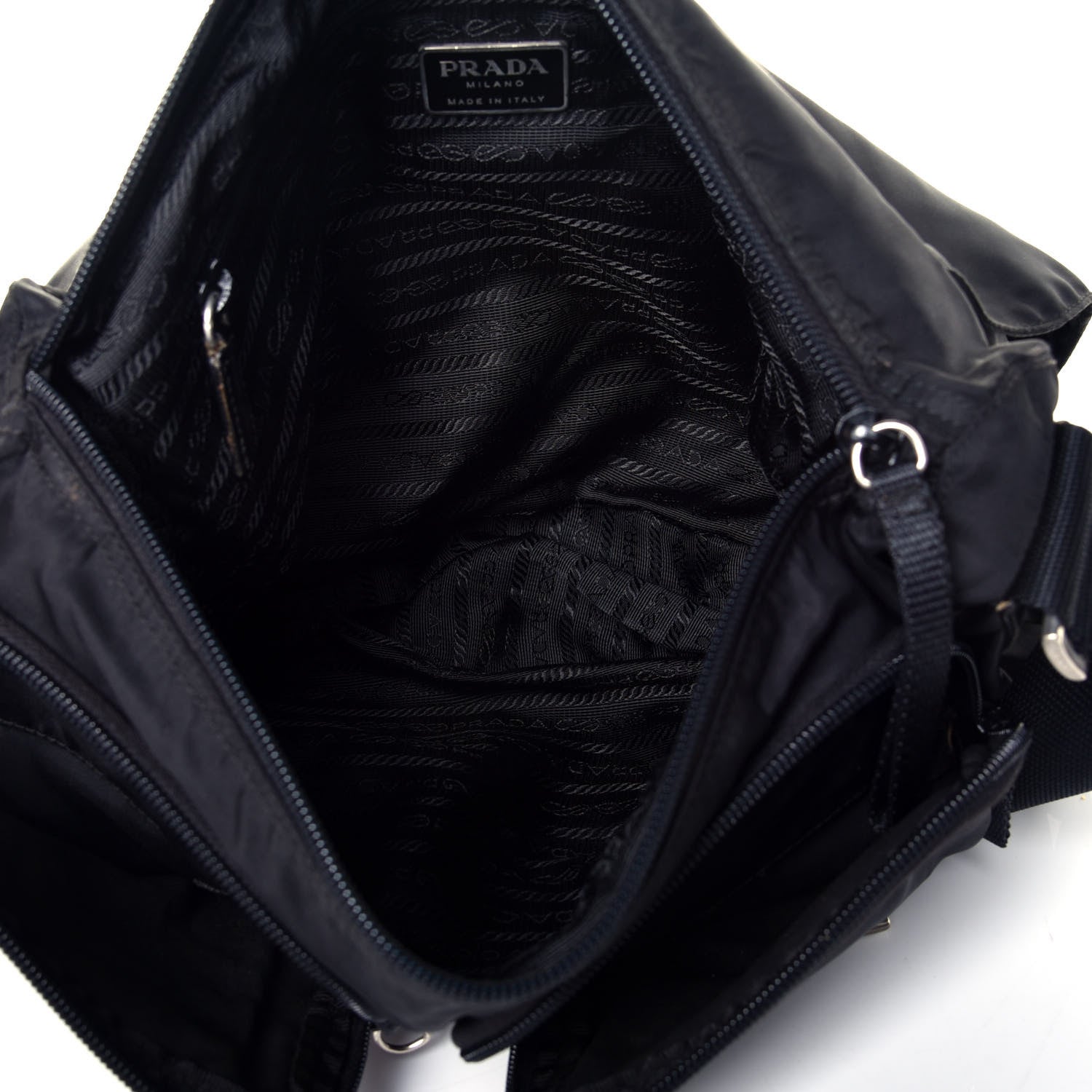Prada Nylon Vela Messenger Bag Black 5 of 8