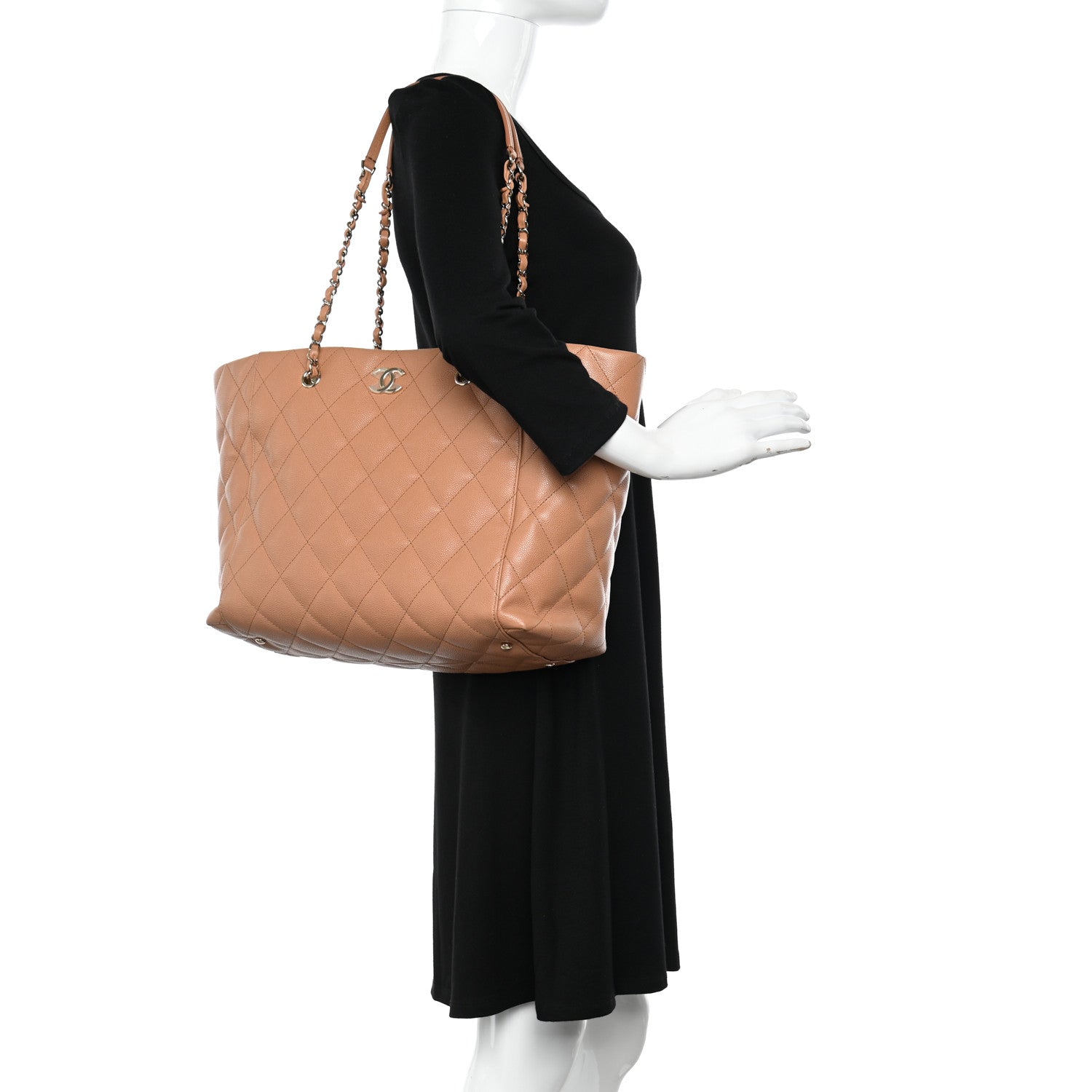 Chanel Caviar Quilted Large Shopping Tote Dark Beige 2 of 14