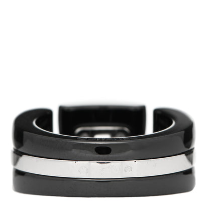 Chanel 18K White Gold Black Ceramic Medium Ultra Ring 51 5.75 3 of 5