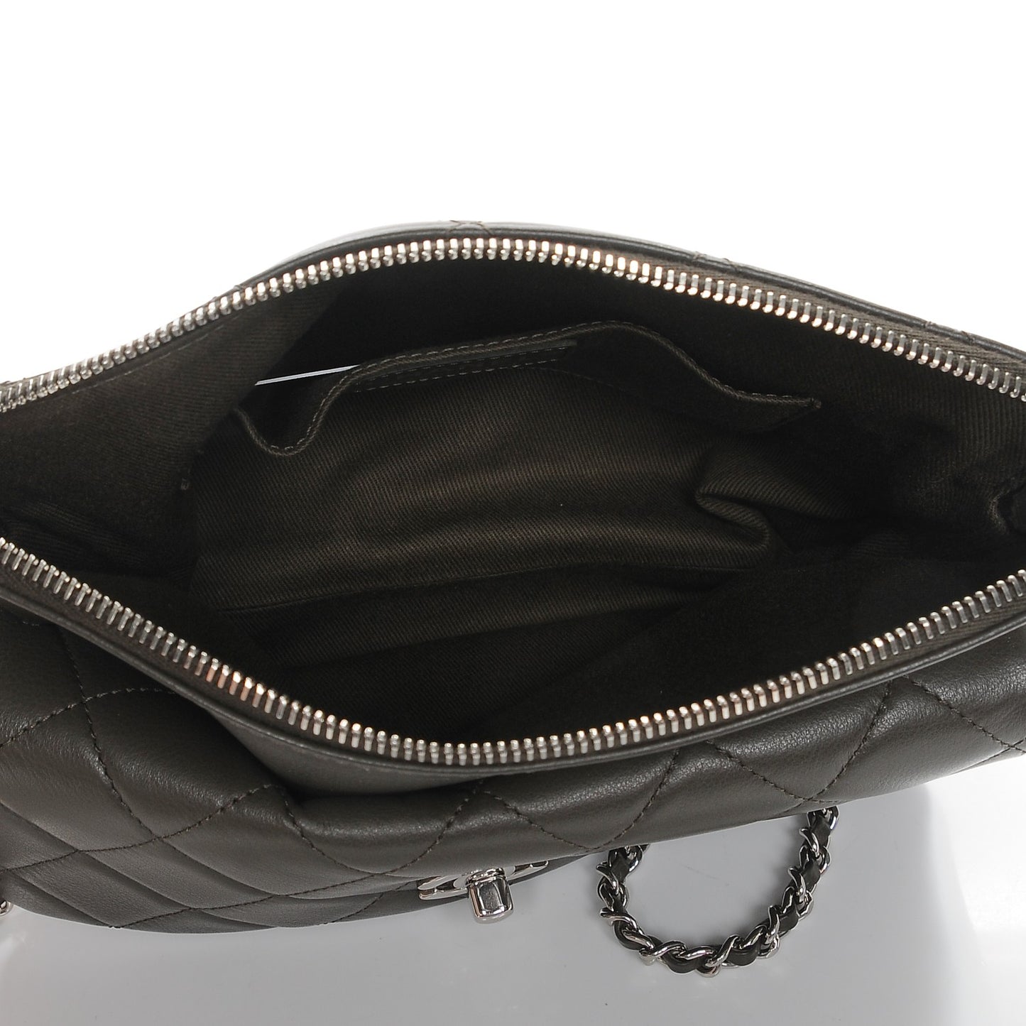 Calfskin Quilted Crossbody Bag Khaki
