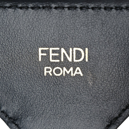 Fendi Cannete Ribbon Poly Vitello Century Logo Adjustable Strap You White Brandy Black 4 of 5