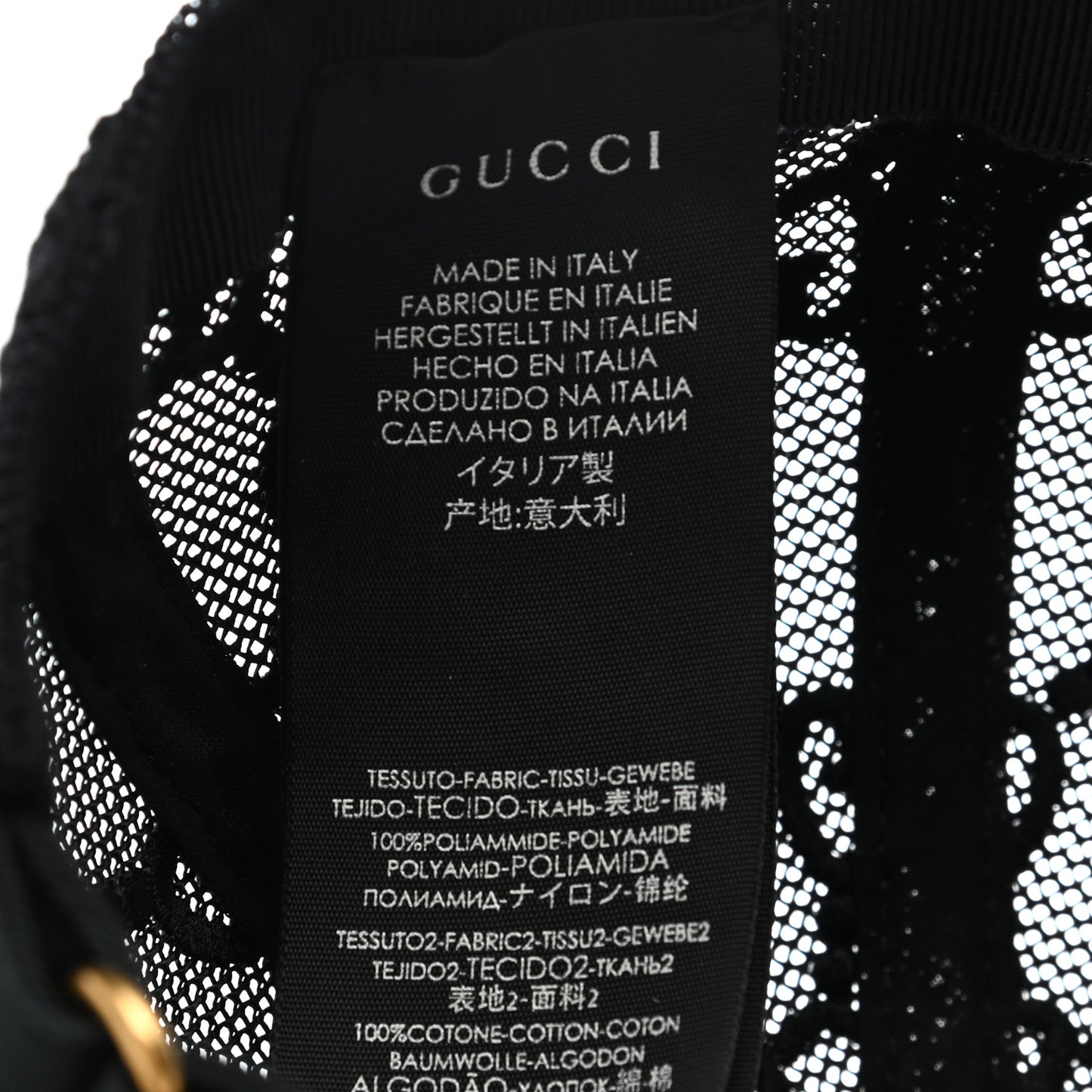 GG Net Embroidered Baseball Hat M Black