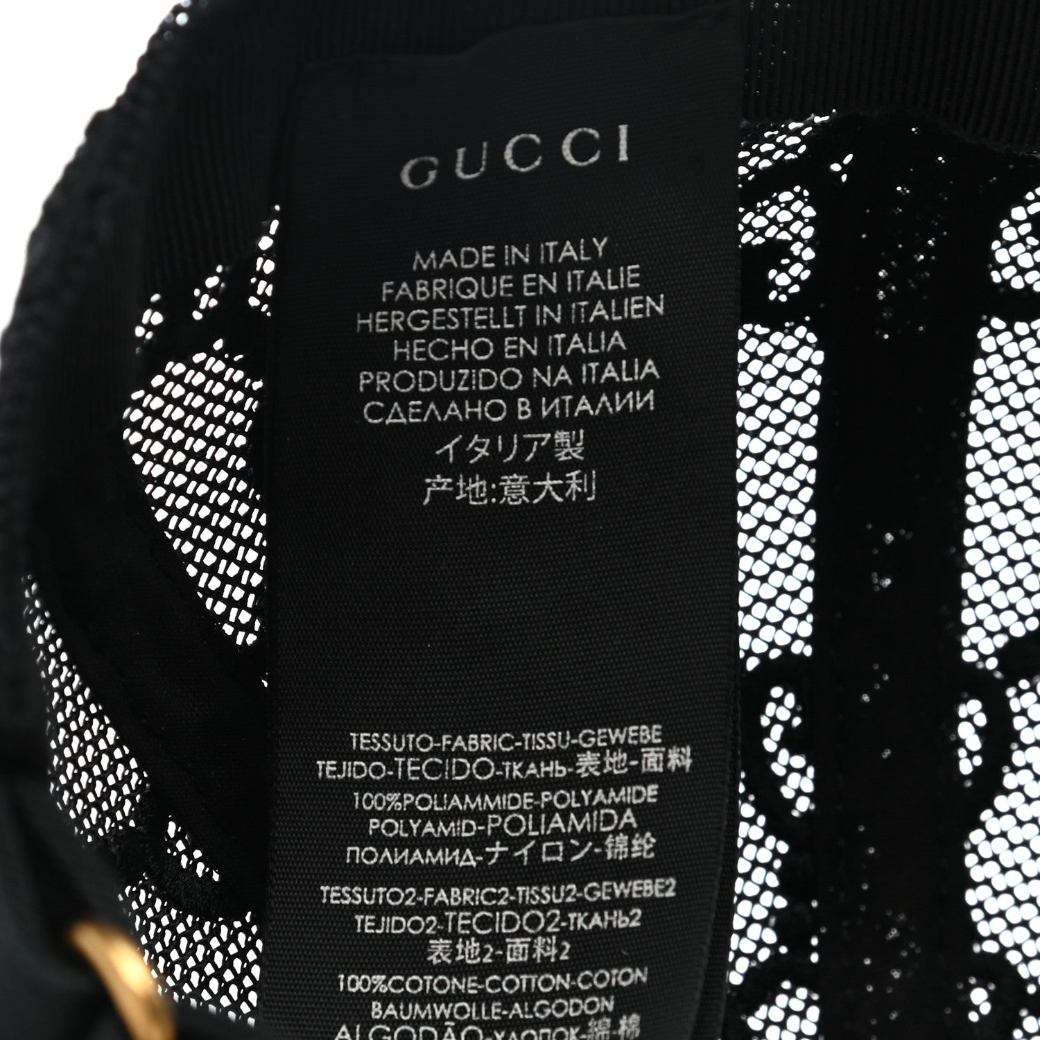 Gucci GG Net Embroidered Baseball Hat M Black 8 of 8