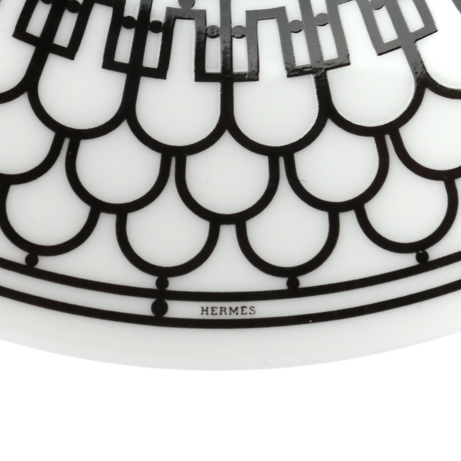 Hermes Porcelain H Deco Coffee Cup And Saucer Set Of 2 Black 6 of 9