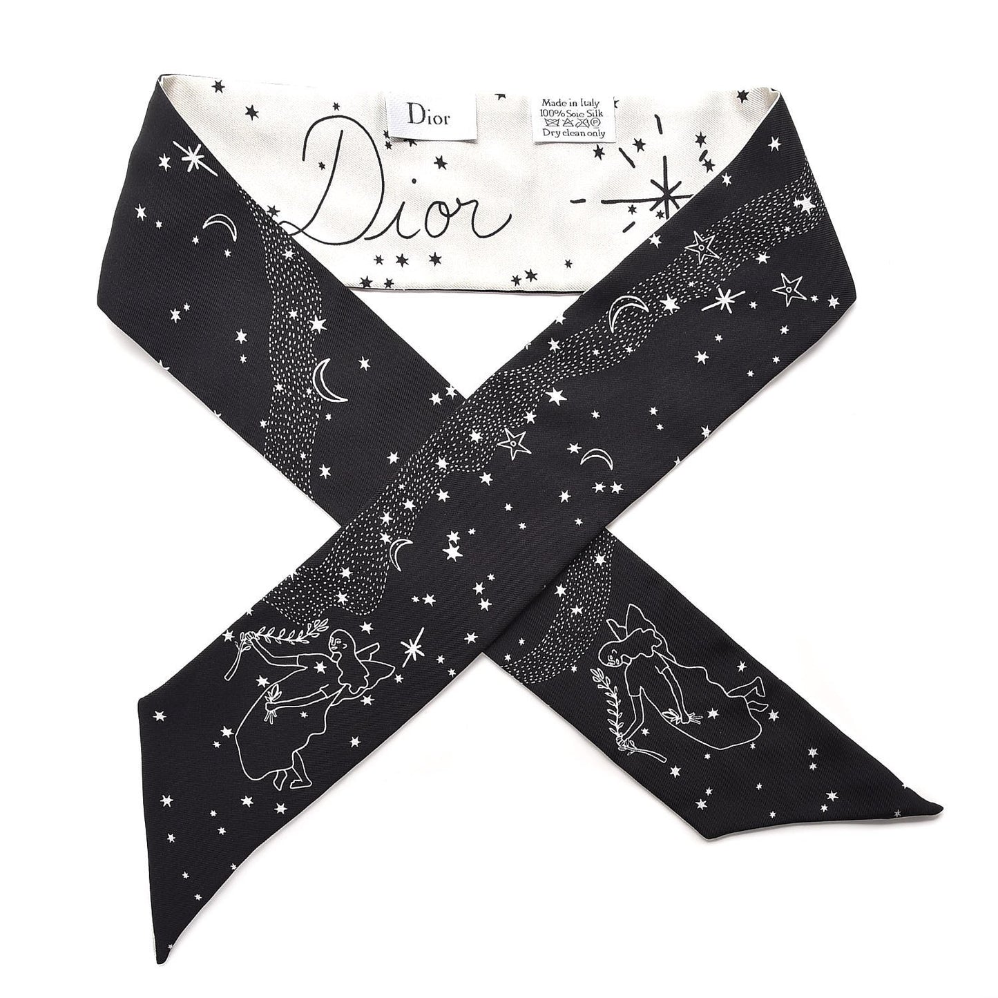 Silk Zodiac Virgo Mitzah Scarf Black