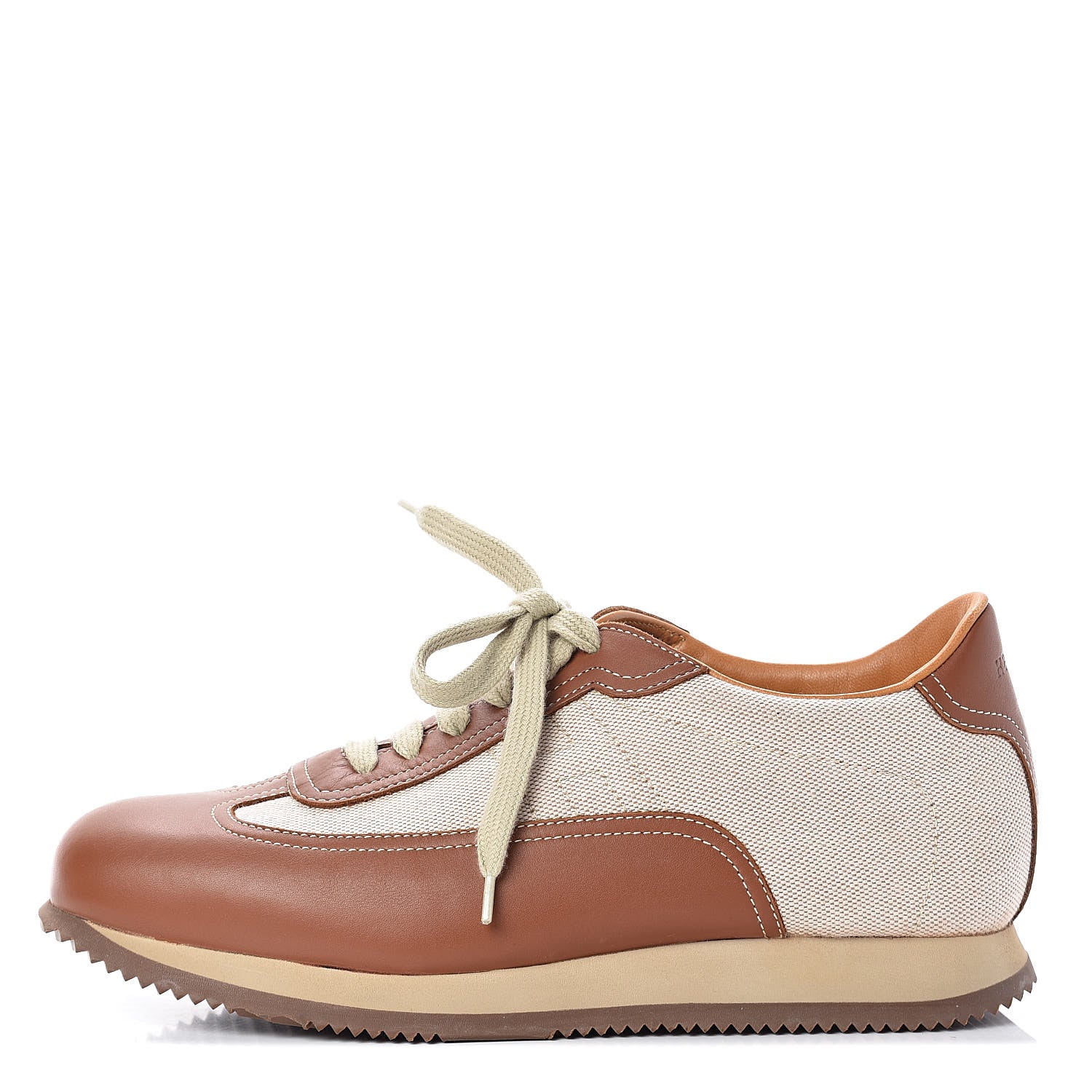 Hermes Calfskin Toile Womens Quick Sneakers 42.5 Gold 1 of 7