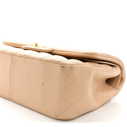 Chanel Lambskin Quilted Jumbo Double Flap Beige 10 of 26