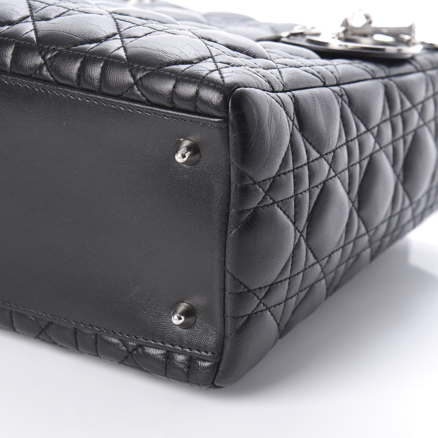 Lambskin Cannage Medium Lady Dior Black
