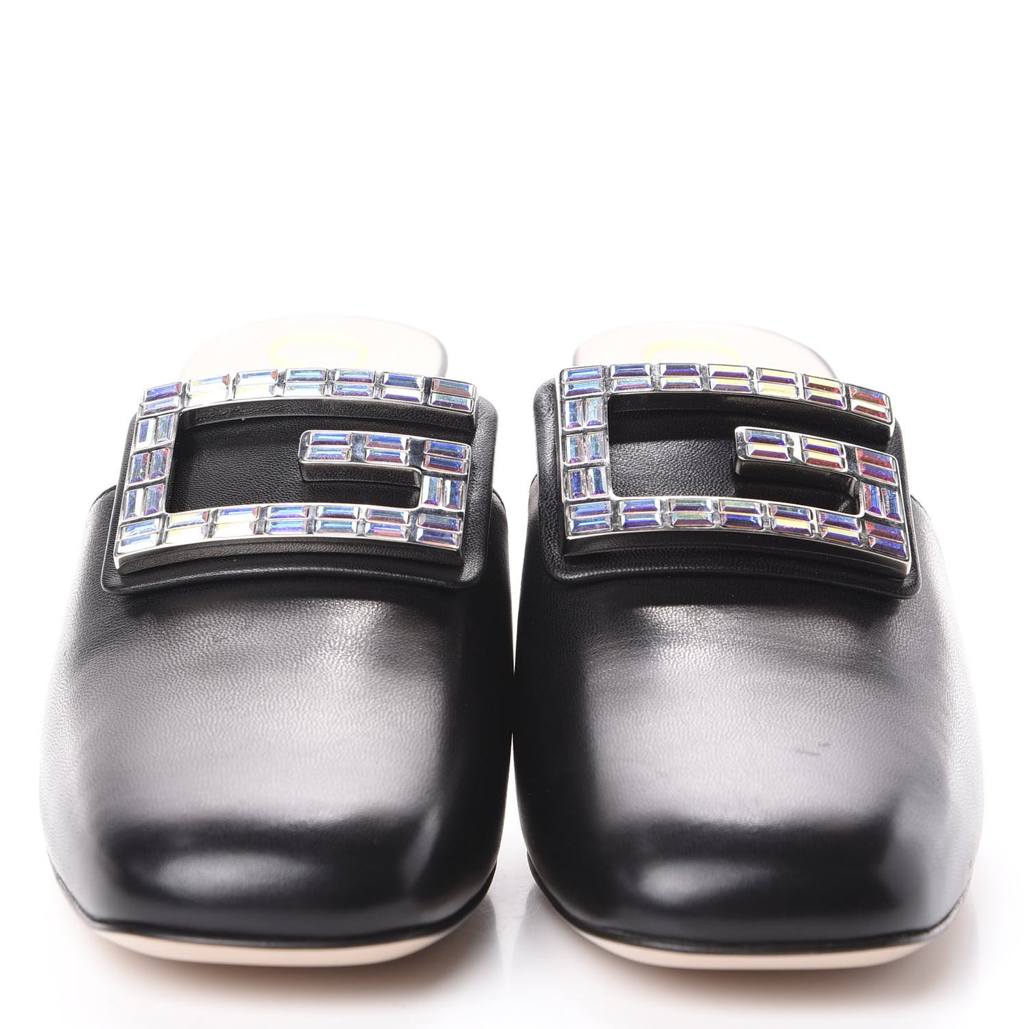 Malaga Kid Crystal Square G Madelyn Mules 39 Black