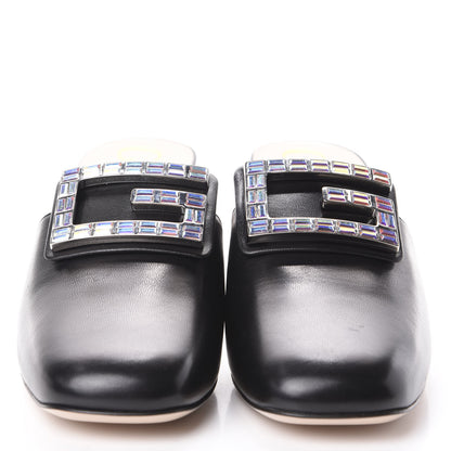 Gucci Malaga Kid Crystal Square G Madelyn Mules 39 Black 2 of 7