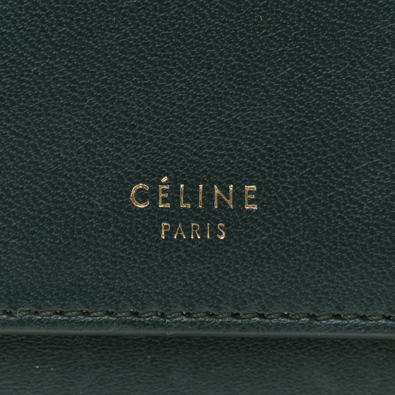 Celine Lambskin Large Flap Wallet Emerald 9 of 14
